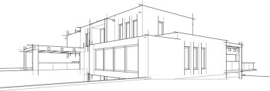 ev yapımı taslak mimari 3D illüstrasyon