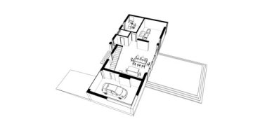 ev yapımı taslak mimari 3D illüstrasyon