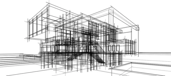 Будинок Будівля Ескіз Архітектури Ілюстрація — стоковий вектор