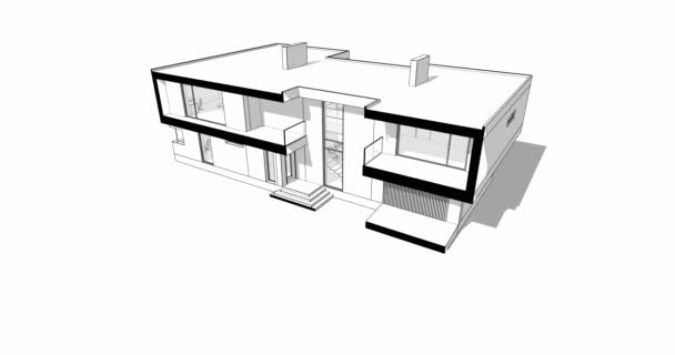 House Building Sketch Architecture Illustration — Wideo stockowe