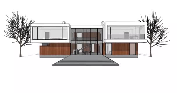 House Building Sketch Architecture Illustration — Wideo stockowe