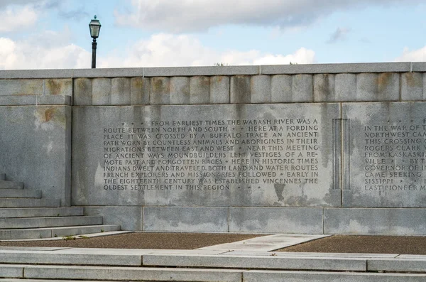 Engraved Wall George Rogers Clark Park — Stock Photo, Image