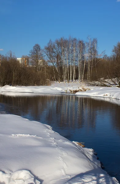 Frühlingslandschaft am Fluss Stockfoto