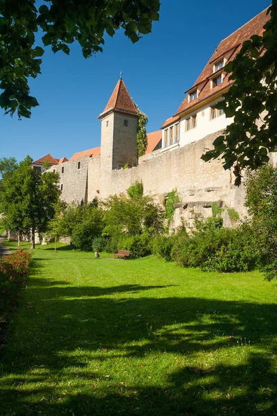 Rothenburg ob der Tauber şehir duvar — Stok fotoğraf