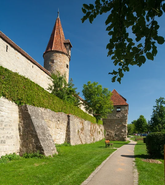 City wall of Rothenburg ob der Tauber — Stock Photo, Image