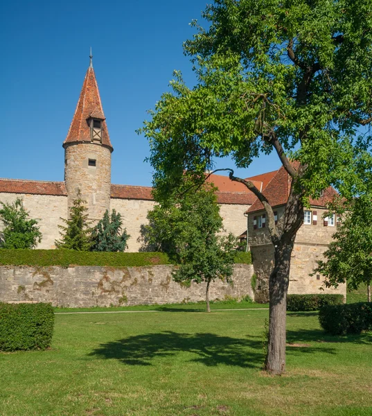 Rothenburg ob der Tauber şehir duvar — Stok fotoğraf