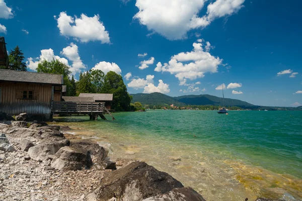 Yakındaki kasaba rottach-egern tegernsee Gölü — Stok fotoğraf