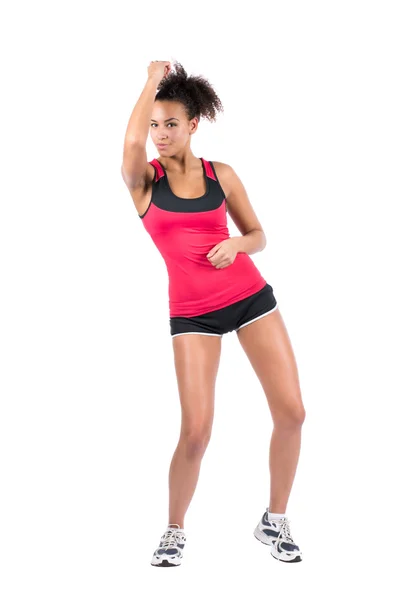 Young sportswoman performing zumba — Stock Photo, Image