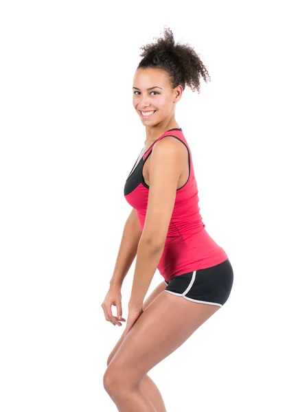 Young sportswoman is dancing — Stock Photo, Image