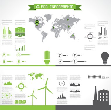 Eko Infographic elemanları. vektör set