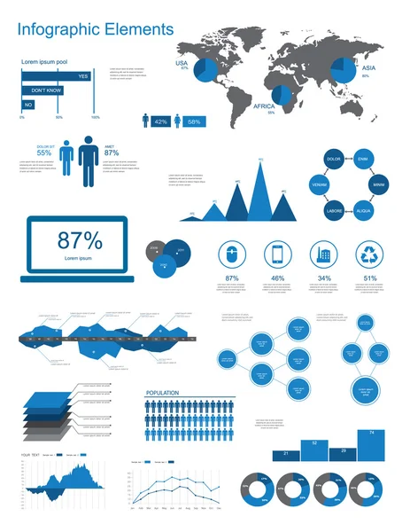 Conjunto de elementos de infografía . — Vector de stock