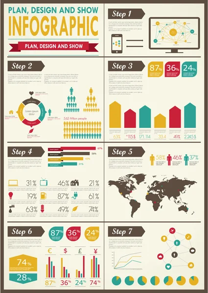Set von Elementen der Infografik. — Stockvektor