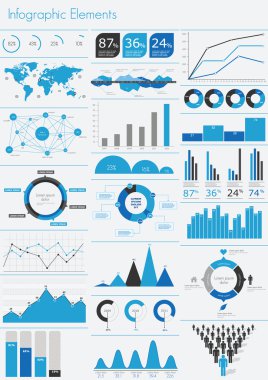 ayrıntı Infographic vektör çizim. Dünya Haritası ve Bilişim