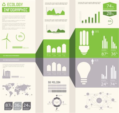 Ekoloji bilgi grafik derleme, grafikler, simgeler, grafik vecto