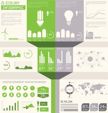 Ekoloji bilgi grafik derleme, grafikler, simgeler, grafik vecto