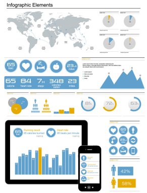 set infographics egzersiz unsurları.