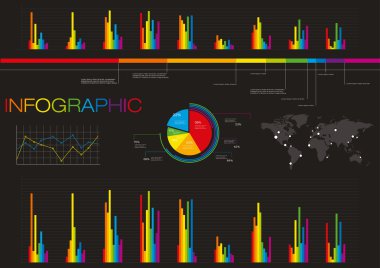 infographics renkli set öğeler.