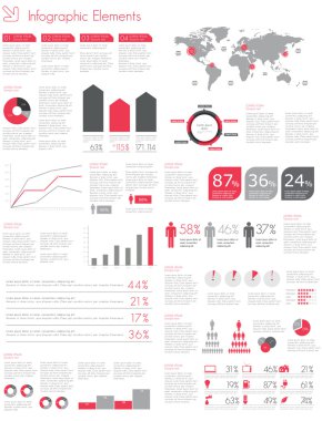 ayrıntı Infographic vektör çizim. Dünya Haritası ve Bilişim