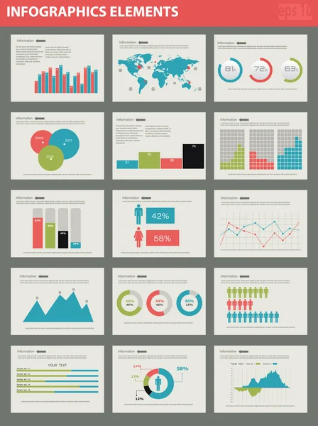 Подробная инфографическая векторная иллюстрация. Карта мира и информатика — стоковый вектор