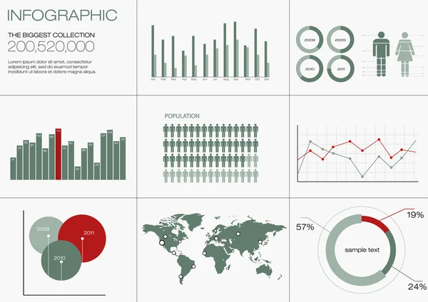 Infographics element met een kaart van de wereld — Stockvector
