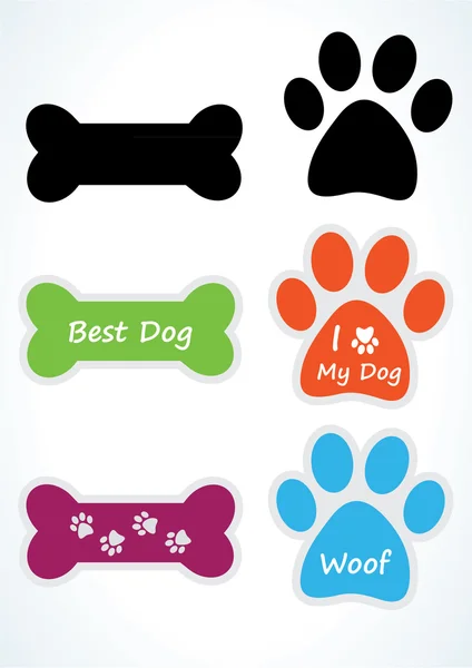 Dog sticker set. — Stock Vector