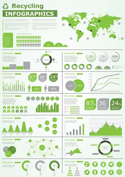 Ecología info colección de gráficos — Vector de stock