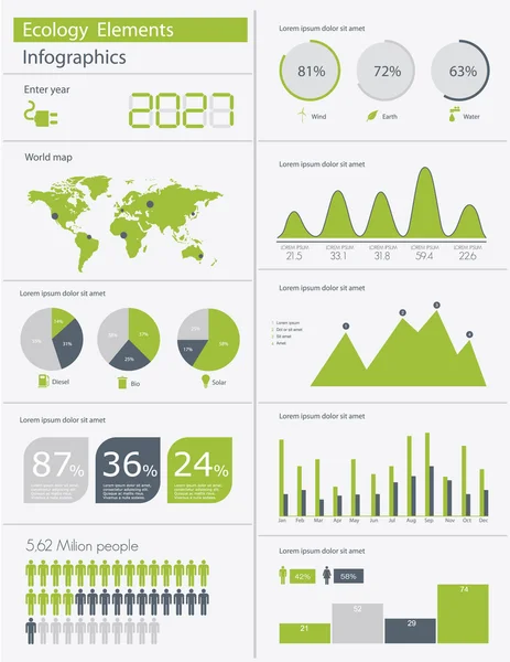 Ekologi information grafik symboler — Stock vektor