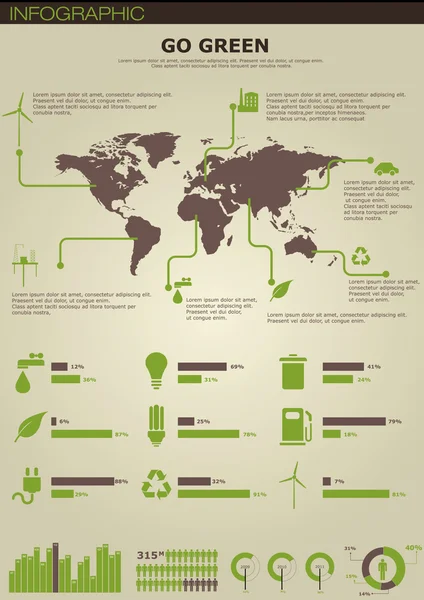 Ecologie info graphics collectie, grafische — Stockvector