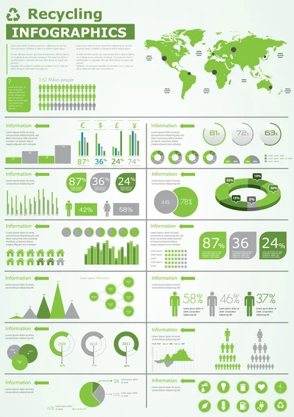 Colección de infografías ecológicas — Vector de stock