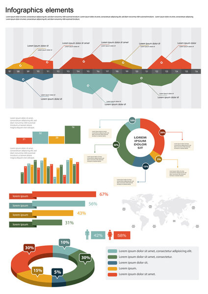 Retro infographics set.