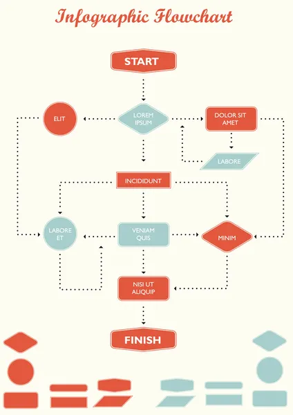 Detail Infografik Flussdiagramm Illustration. — Stockvektor