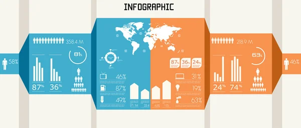 Conjunto de infográficos vintage . — Vetor de Stock