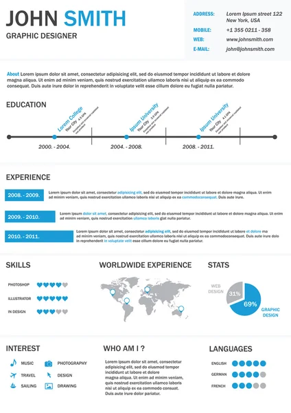 Infographic CV. — Stock vektor