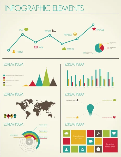 Retro infographics ontwerp. — Stockvector