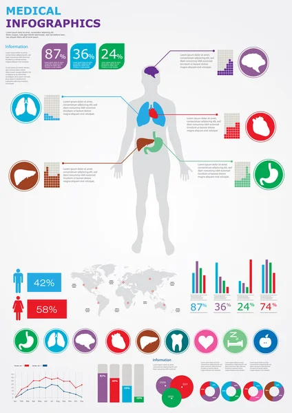 Infografiki medyczne. — Wektor stockowy