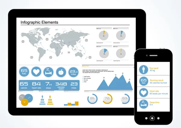 Set elementi di allenamento infografica . — Vettoriale Stock