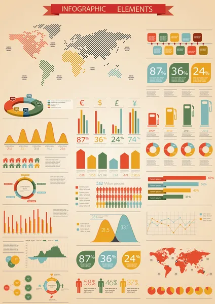 Ročník infografiky sada. — Stockový vektor