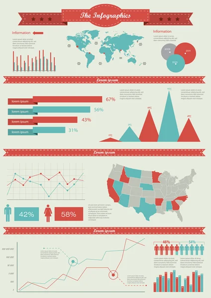 Karta och information grafik — Stock vektor