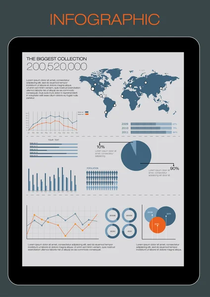 Weltkarte und Informationsgrafik — Stockvektor