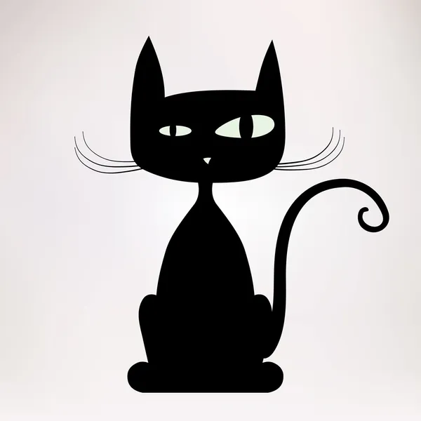 Silueta negra de gato raro . — Vector de stock