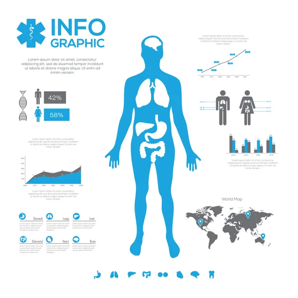 Coleção de infográficos médicos — Vetor de Stock