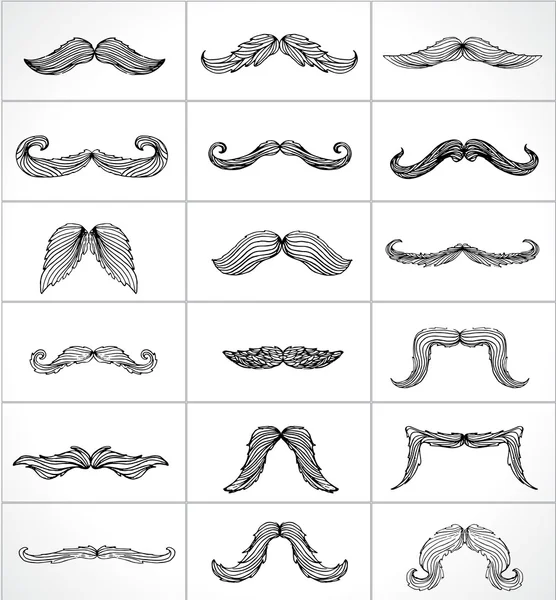 Vector mustaches — Stock Vector