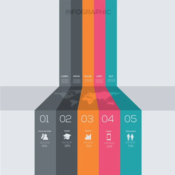 Templat desain infografis modern - Stok Vektor