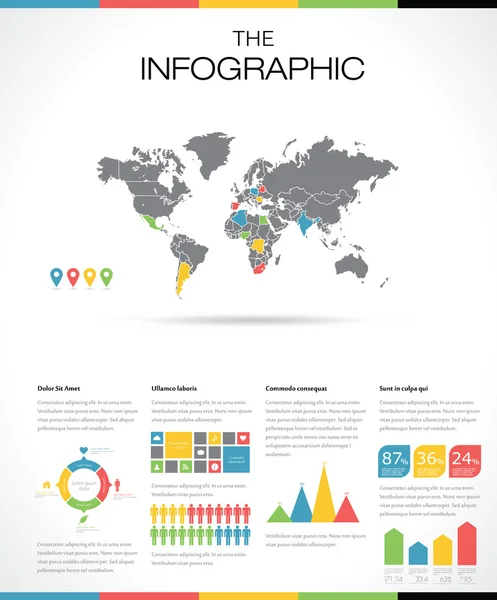 Conjunto de elementos infográficos . — Vetor de Stock