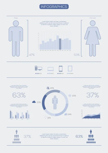 Menselijke infographic vectorillustratie. — Stockvector