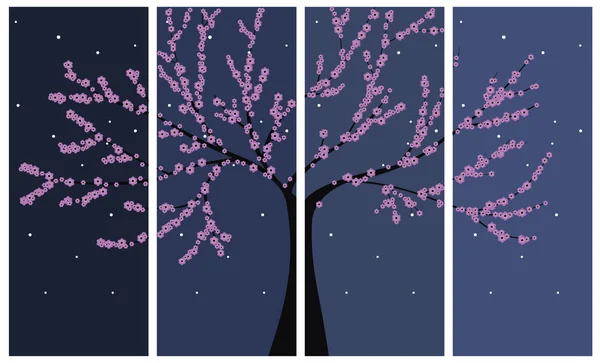 Flor de cerezo japonés — Vector de stock