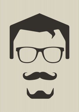 adam gözlük ve bıyık.