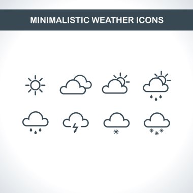 minimalist hava durumu simgeleri.