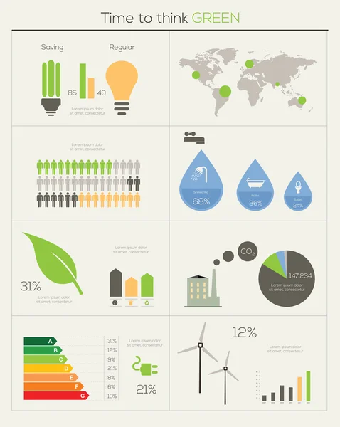 Eco infographic στοιχεία. — Διανυσματικό Αρχείο