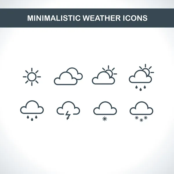 Icônes météorologiques minimalistes . — Image vectorielle